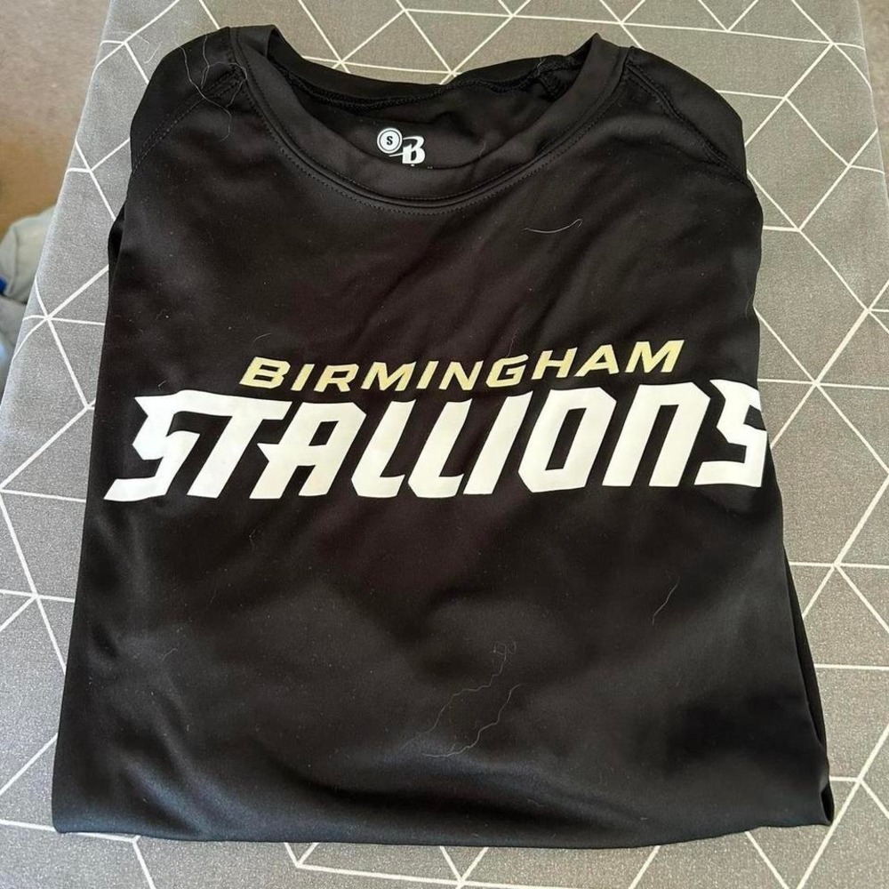 Black UFL Birmingham Stallions dri-fit tee